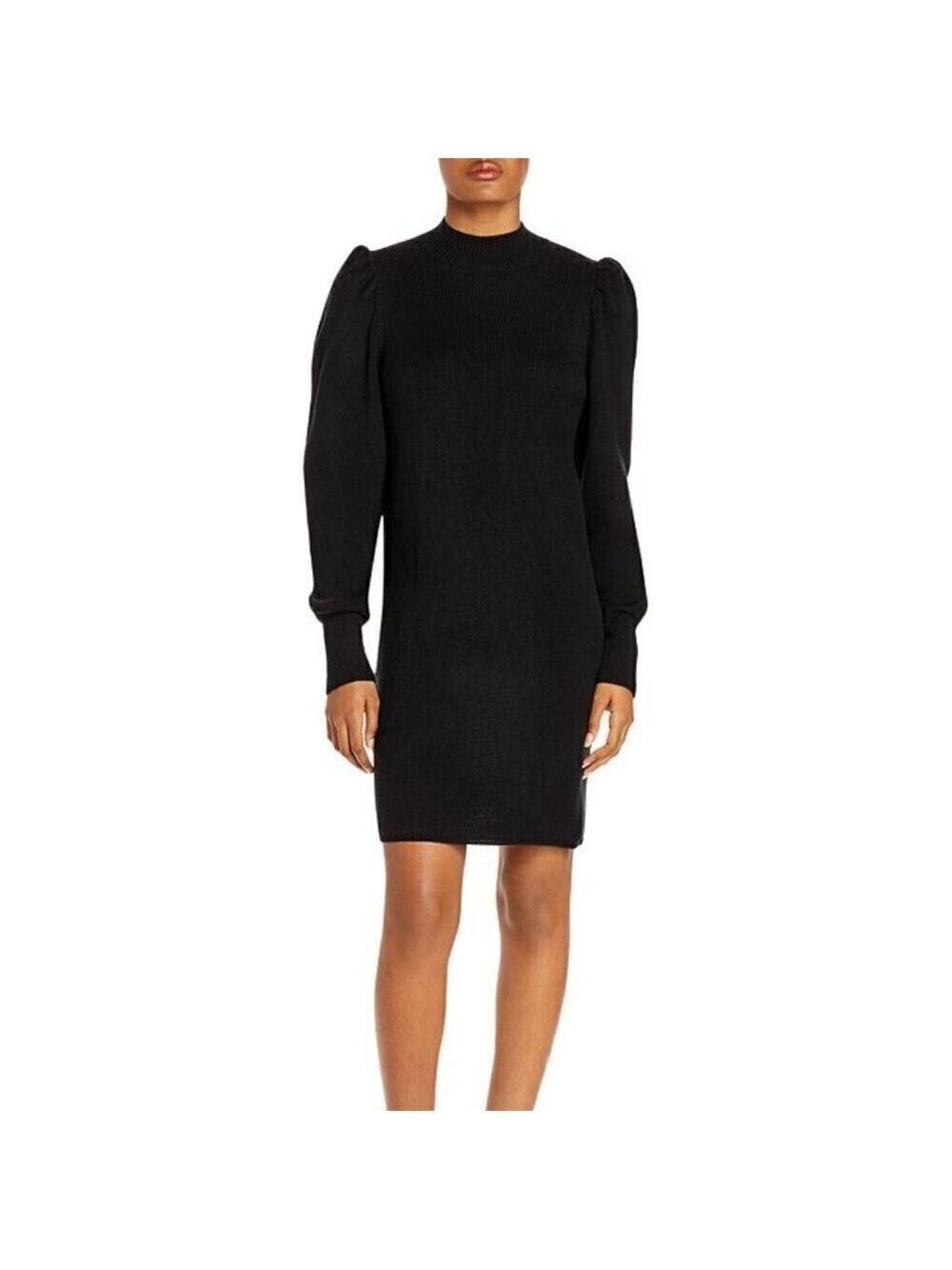WAYF BNWT Black Sweater Dress "Lola" Puff Sleeve S